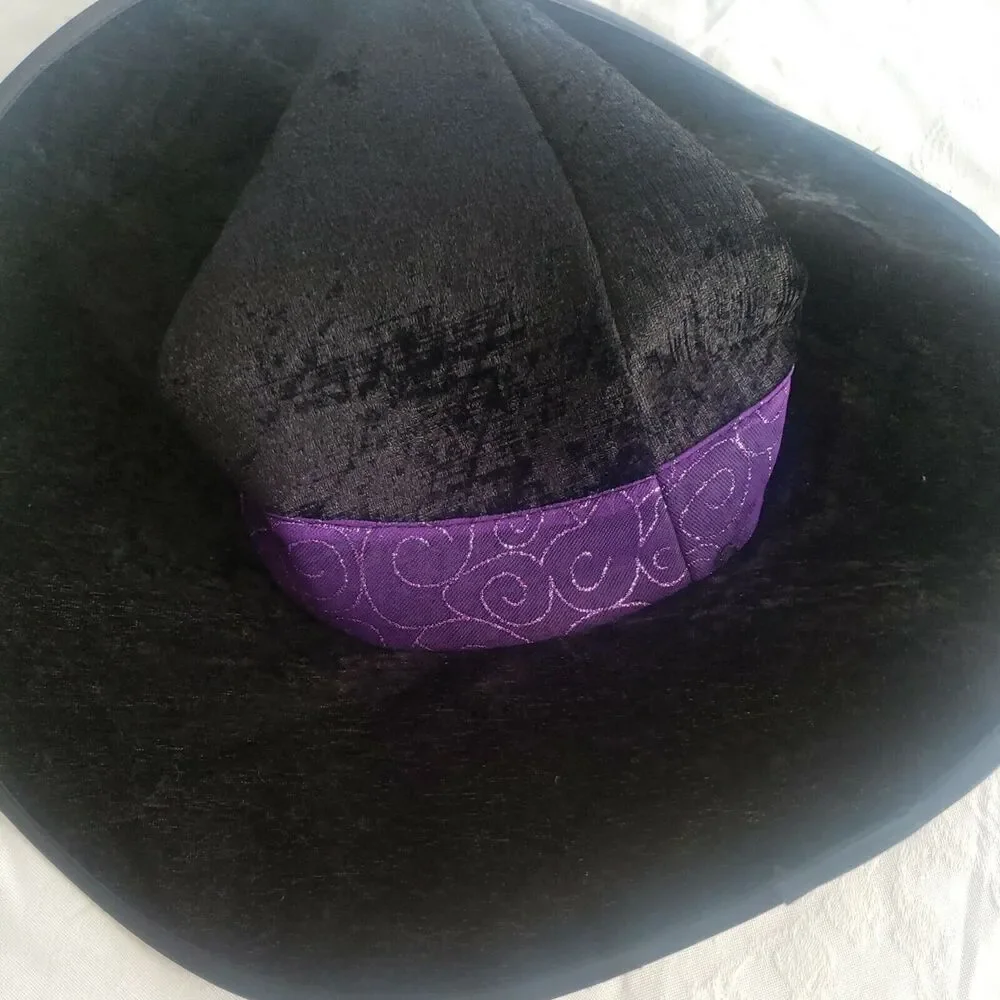Witch Costume Velvet Purple Black Dress Cape Hat Child Standard Halloween